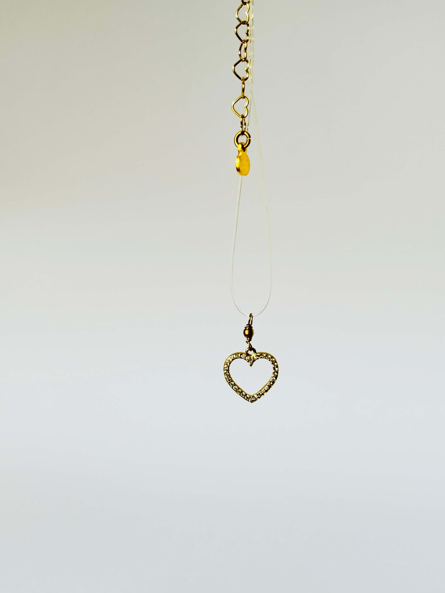 GIROCOLLO FILO TRASPARENTE E CHARM COEUR