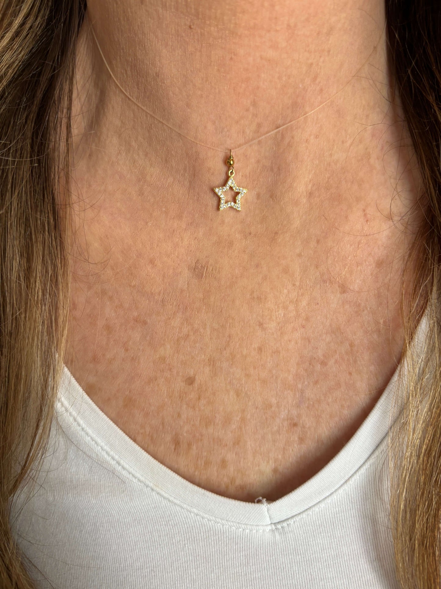 GIROCOLLO FILO TRASPARENTE E CHARM ETOILE