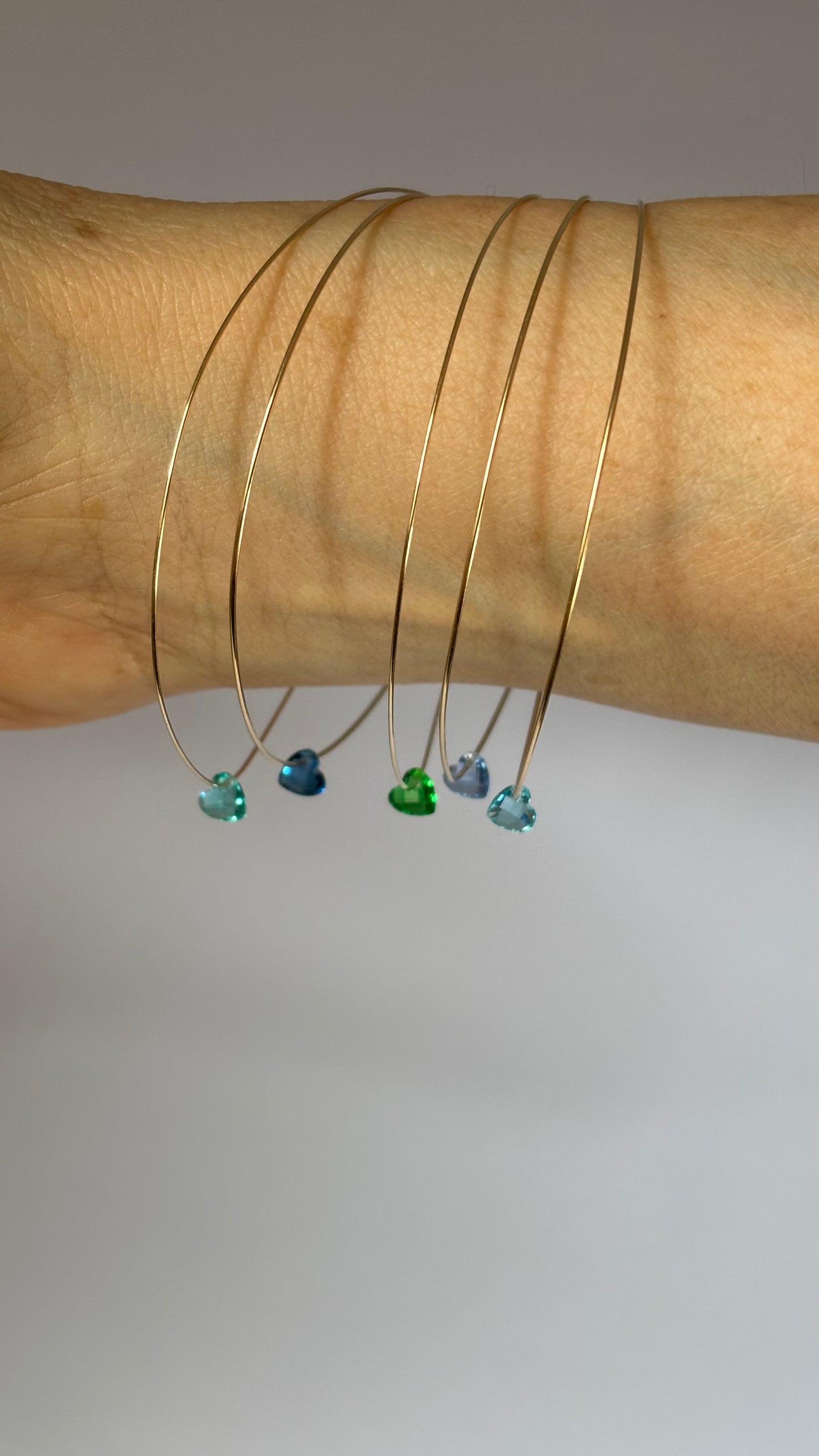 BRACCIALI 5 SENSI CON CUORICINI COLORATI DI ZIRCONE
