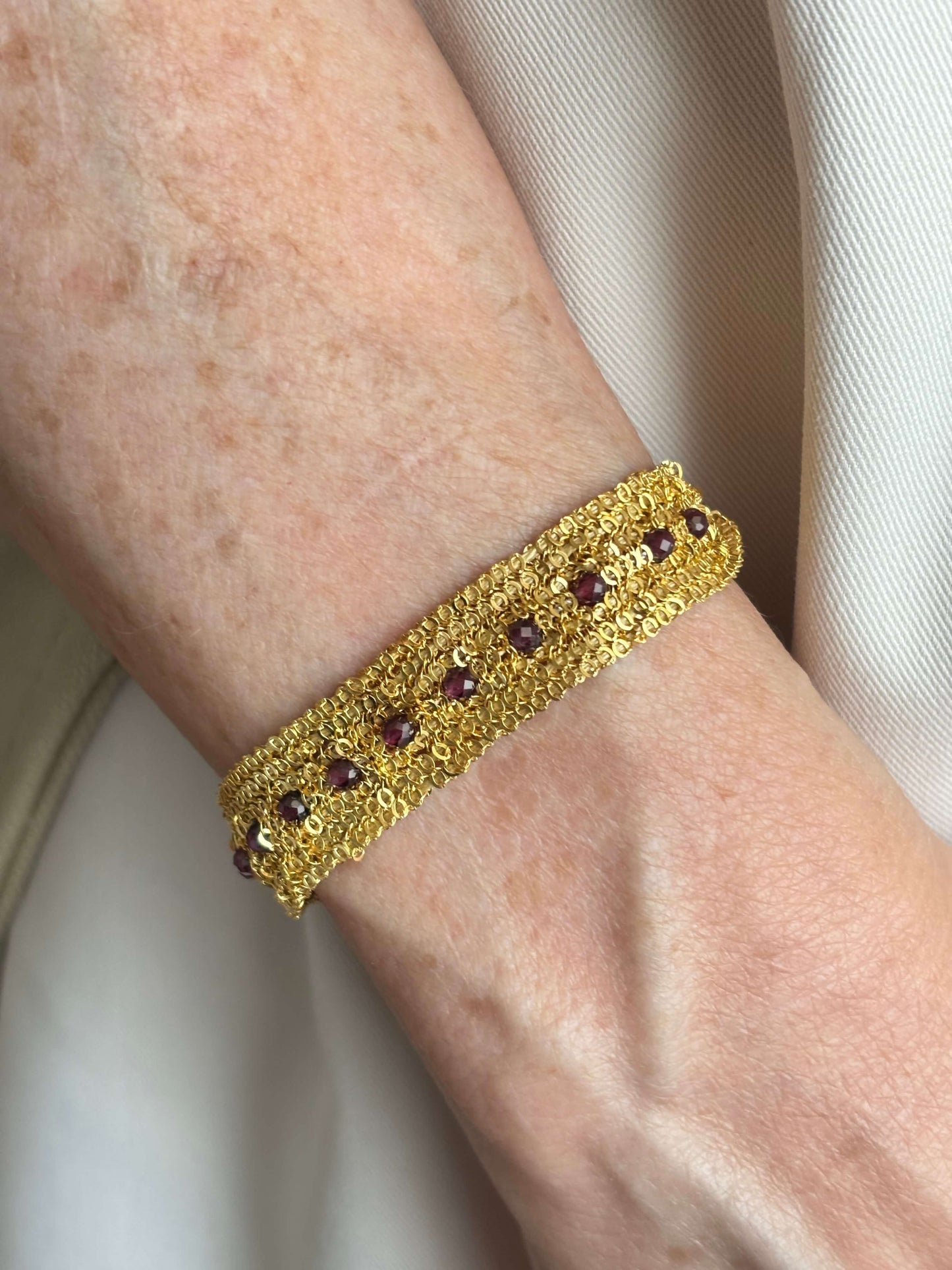BRACCIALE CATENE E GRANATO