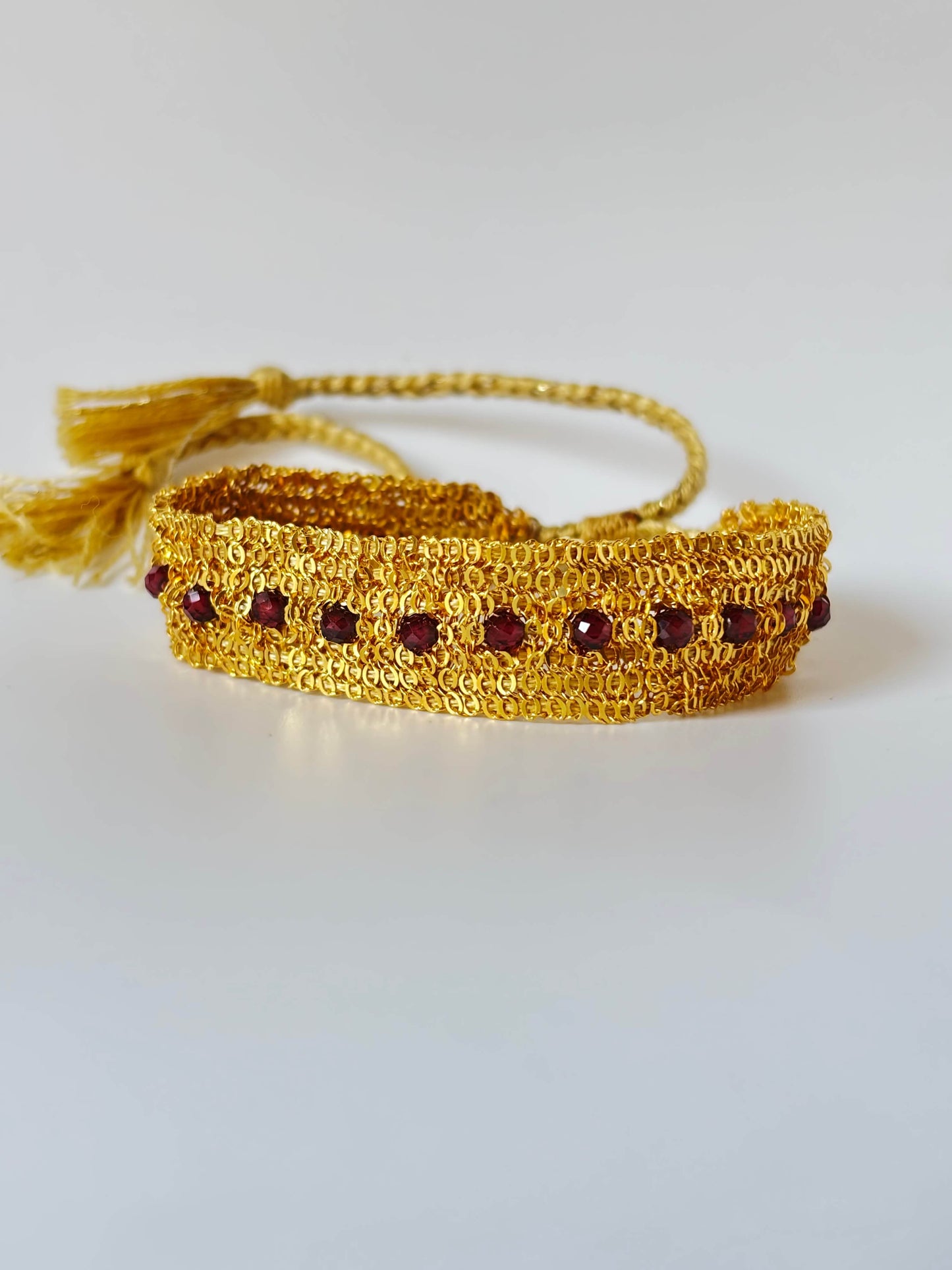 BRACCIALE CATENE E GRANATO