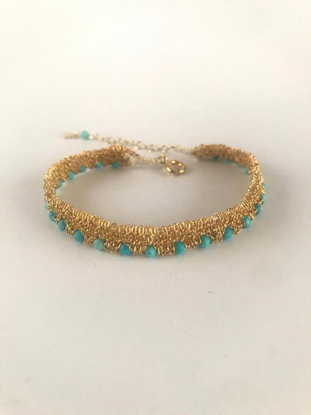 Bracciale catene e turchese creato da Lucillazadra