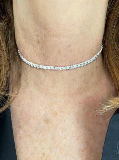 CHOKER ARGENTO BIANCO