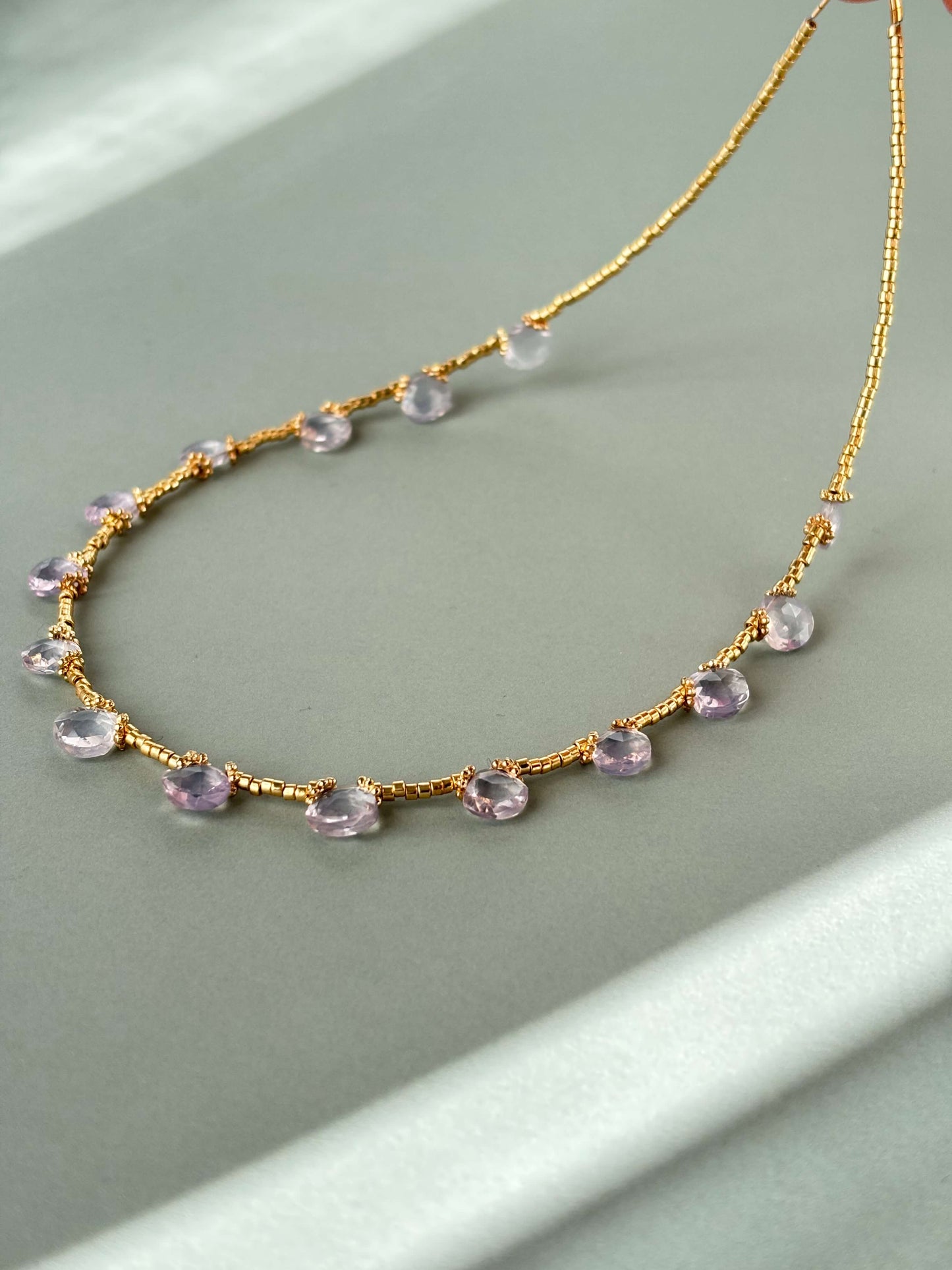 COLLANA ROSALINA QUARZO LAVANDA