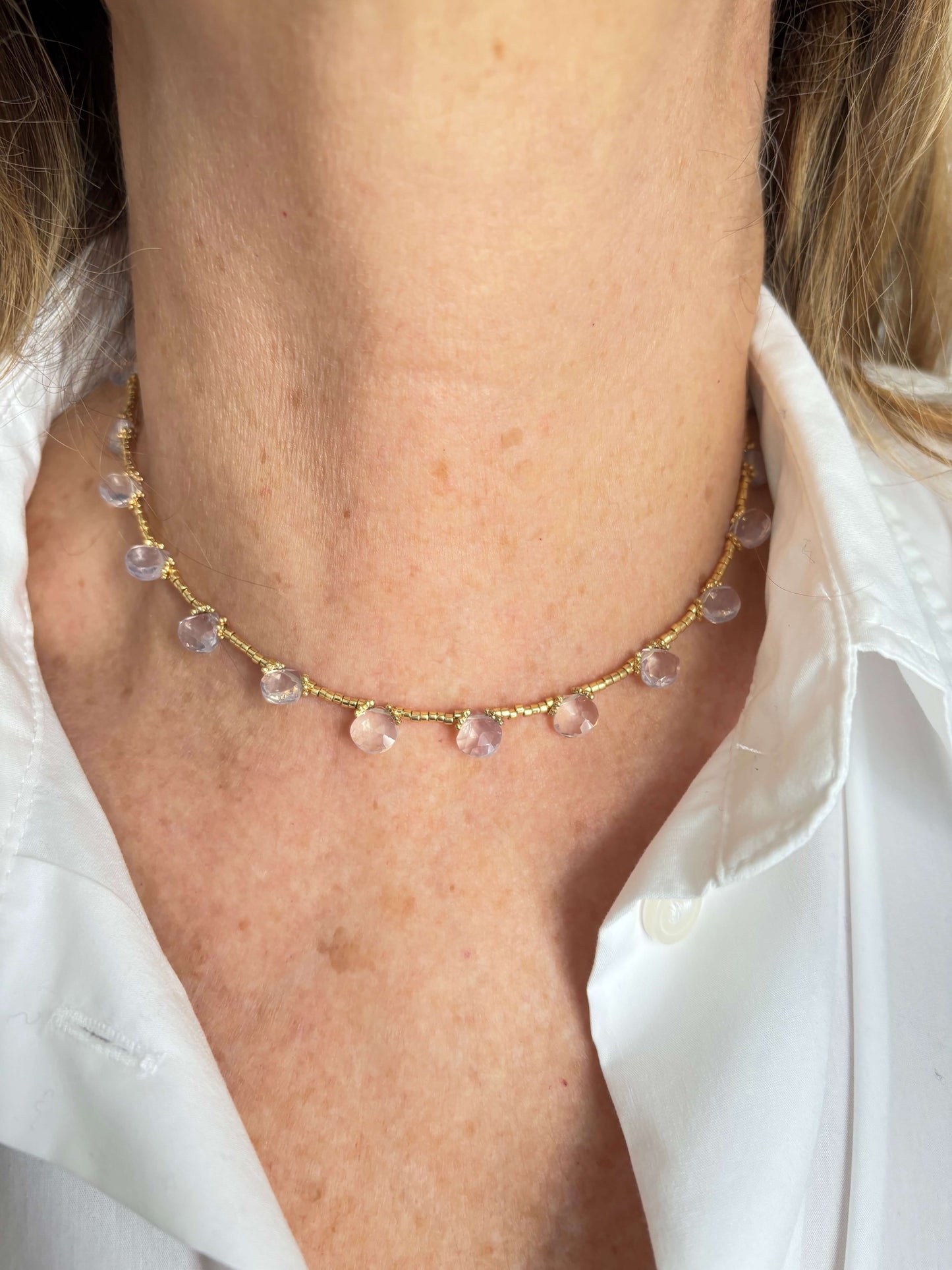 COLLANA ROSALINA QUARZO LAVANDA