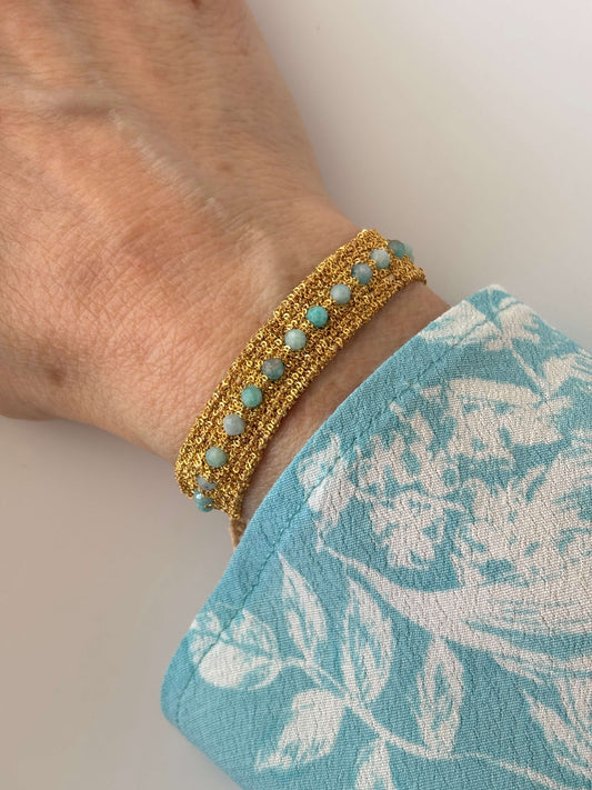 BRACCIALE CATENE E AMAZZONITE