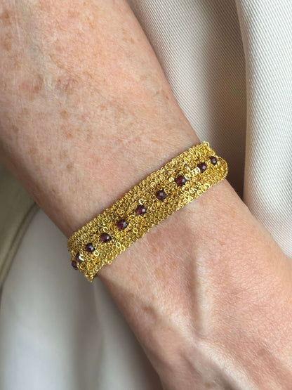 BRACCIALE CATENE E GRANATO