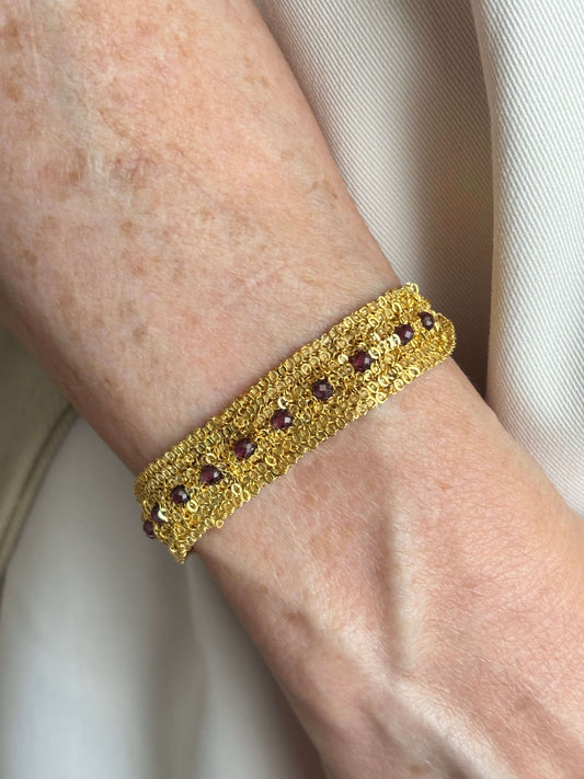BRACCIALE CATENE E GRANATO