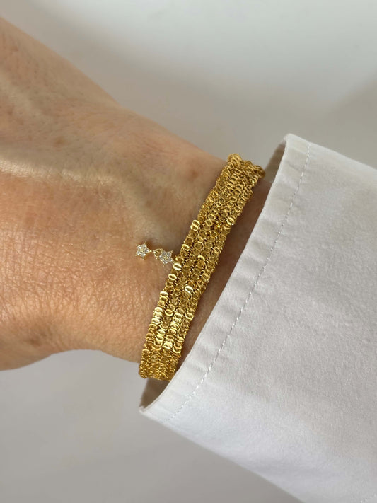 BRACCIALE CATENE E STELLINA DOPPIA