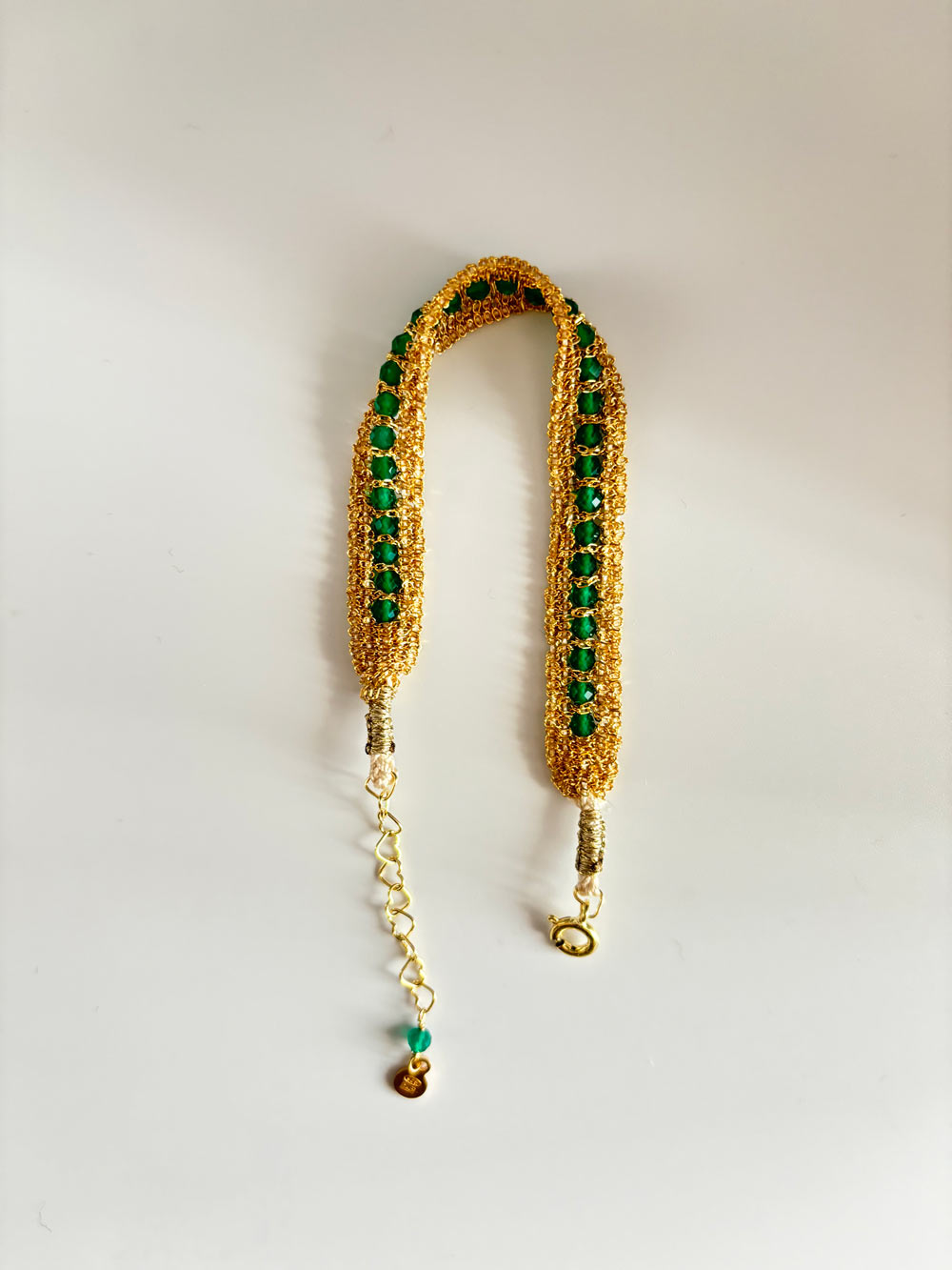 Bracciale catene e zirconi creato da Lucillazadra, verde